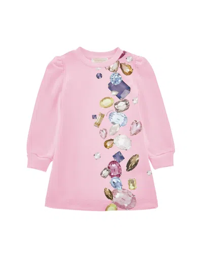 Monnalisa Kids' Kleid Mit Glitzersteinen