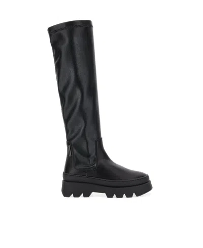Monnalisa Knee-length Leather Boots In Black