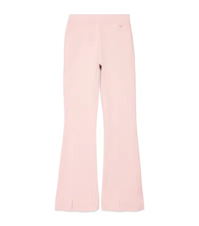 Monnalisa Kids'  Knit Flared Trousers In Pink