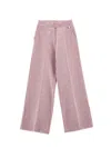 Monnalisa Knit Palazzo Trousers In Cream