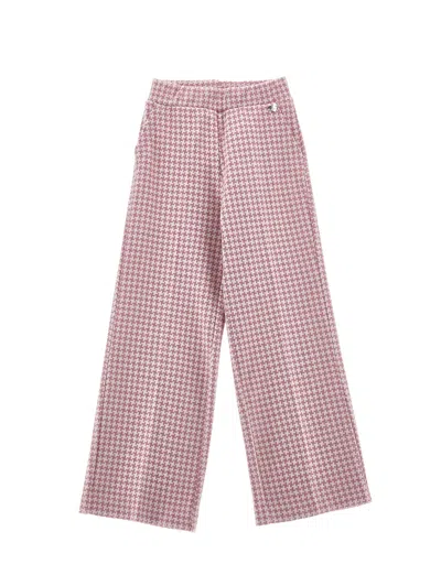 Monnalisa Kids'   Knit Palazzo Trousers In Cream