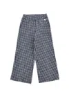 Monnalisa Knit Palazzo Trousers In Cream + Navy Blue