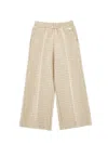 Monnalisa Knit Palazzo Trousers In White