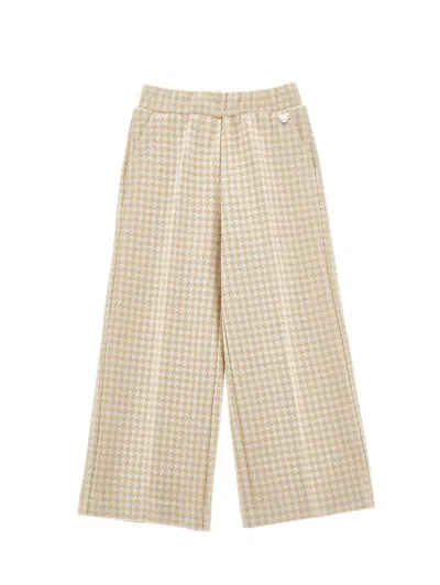 Monnalisa Kids'   Knit Palazzo Trousers In White