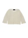 Monnalisa Knitted Cardigan In Cream