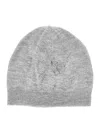 Monnalisa Knitted Hat With Rhinestones In Grey