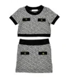 Monnalisa Knitted Two-piece Set In Gray