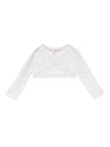 Monnalisa Knitted Press-stud Bolero In Neutrals