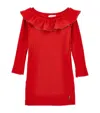 Monnalisa Ribbed-knit Dress In Red