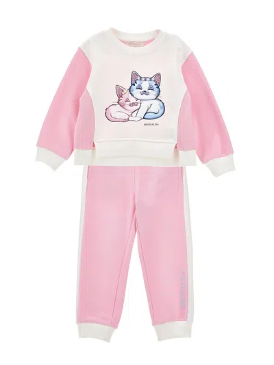 Monnalisa Kids' Komplettes Sweatshirt Mit Kätzchen