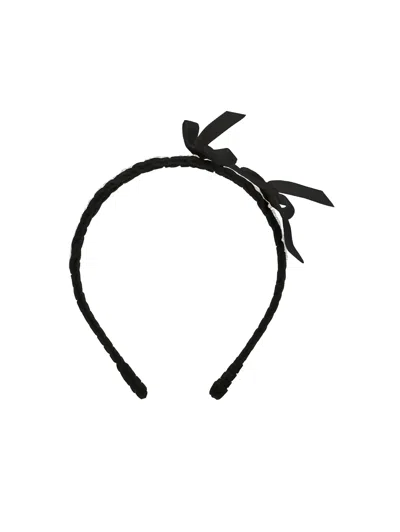 Monnalisa Kids' Kristall-stirnband Mit Knoten In Black