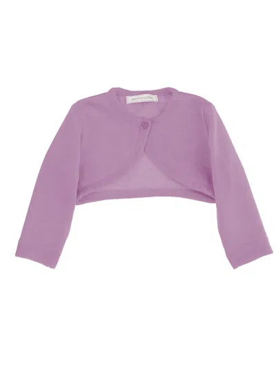 Monnalisa Kids' Long-sleeve Cardigan In Purple