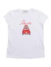 Monnalisa La Dolce Vita Printed T-shirt In White