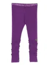 Monnalisa Lace-detail Ruffled Leggings In Purple