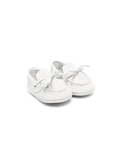 Monnalisa Babies' Lace-detail Suede Crib Shoes In White