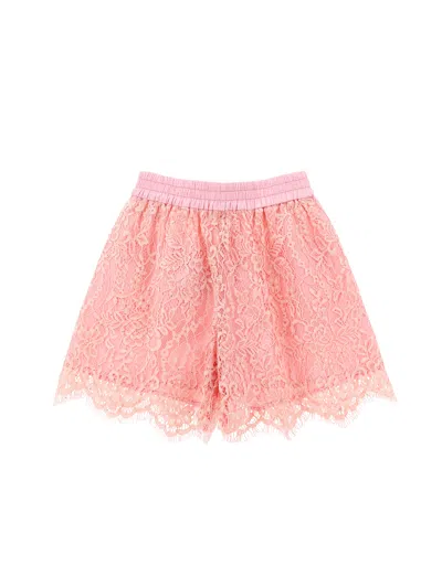 Monnalisa Kids'   Lace Shorts In Rosa Fairy Tale