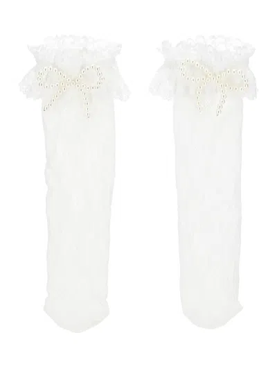 Monnalisa Kids'   Lace Socks In Cream