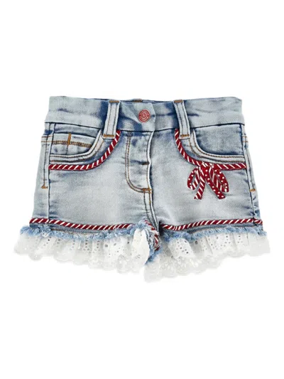 Monnalisa Kids' Lace-trim Denim Shorts