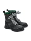 Monnalisa Lace-up Combat Boots In Black