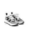 Monnalisa Lace-up Glittered Sneakers In Grey