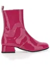 Monnalisa Patent Leather Ankle Boots With Heel In Fuchsia