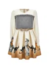 Monnalisa Ivory Dress For Girl Lady And The Tramp In Cream + Grey