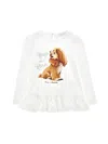 Monnalisa Lady And The Tramp Maxi T-shirt In Cream