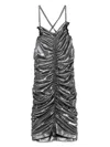 Monnalisa Lamé-effect Dress In Silver