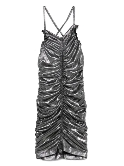 Monnalisa Kids' Lamé-effect Dress In Silver