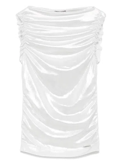 Monnalisa Kids' Lamé-effect Top In White