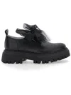 Monnalisa Laminated Derby Shoes In Black