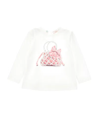 Monnalisa Kids'   Long-sleeved Jersey T-shirt In Cream