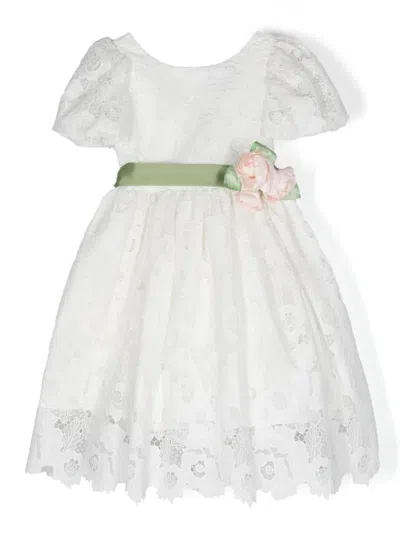 Monnalisa Kids' Layered Guipure-lace Dress In White