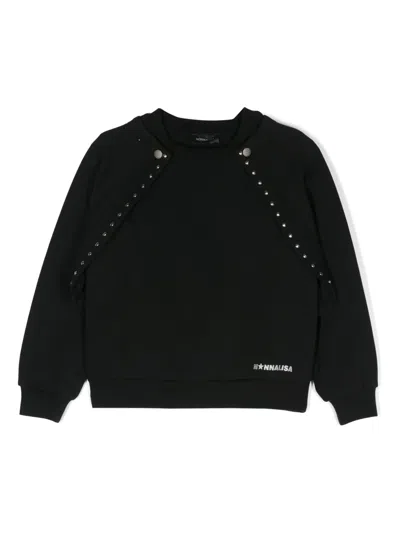 Monnalisa Kids' Layered Jersey Sweatshirt In Black