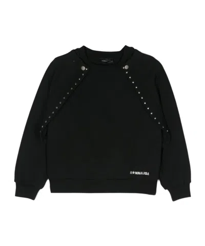 Monnalisa Kids' Layered Jersey Sweatshirt In Black