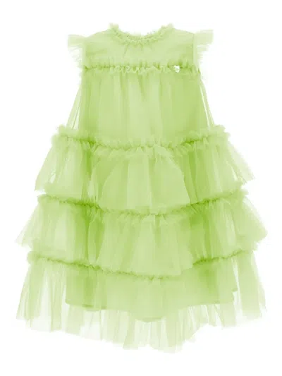 MONNALISA LAYERED RUFFLED TULLE PARTY DRESS