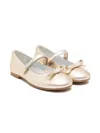 Monnalisa Leather Ballet Flats In Gold