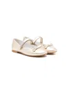 Monnalisa Leather Ballet Flats In Gold
