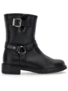Monnalisa Leather Boots With Buckles In Black