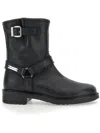 Monnalisa Leather Boots With Buckles In Black