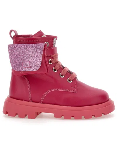 Monnalisa Kids'   Leather Boots With Pocket In Lilac