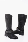 MONNALISA LEATHER BOOTS WITH SIDE ZIP
