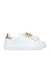 Monnalisa Leather Charm Sneakers In White