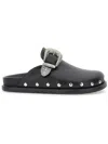 Monnalisa Leather Clogs With Studs In Black