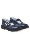 Monnalisa Leather Loafers In Blue