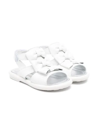 Monnalisa Kids' Leather Sandals In White