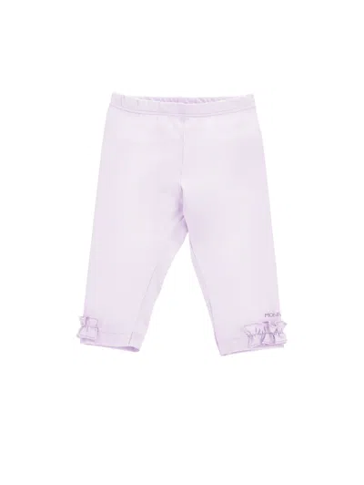 Monnalisa Kids' Leggings Aus Baumwolle Mit Rüschen In Purple