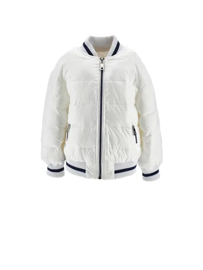 Monnalisa Kids' Leichte Wattierte Bomberjacke In White