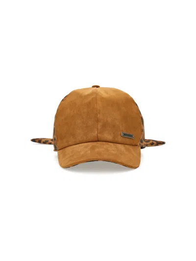 Monnalisa Babies'   Leopard Patchwork Hat In Brown