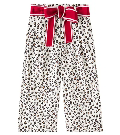 MONNALISA LEOPARD-PRINT COTTON-BLEND PANTS